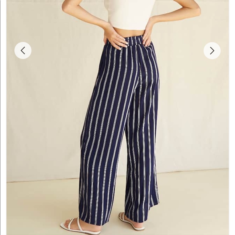 Forever21 wide legged pants maroon striped M - Picture 8 of 11